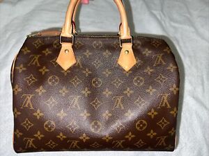 Louis Vuitton Speedy Top Handle Bag 30 Brown Canvas