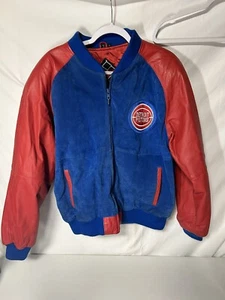 Vintage Detroit Pistons NBA City Players Leather & Suede Jacket Size M - Picture 1 of 10