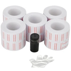 10 rollos 6000 piezas etiqueta de precio blanco etiquetas de pistola relleno para MX 5500 con 1 tinta - Imagen 1 de 7