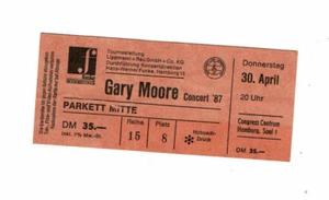 Eintrittskarte Gary Moore Concert '87 Ticket Hamburg Congress Centrum 1987 - Imagen 1 de 2
