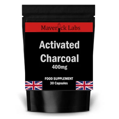 MAVERICK LABS Activated Charcoal Capsules Tablets - Vegan, High Quality, UK Manufactured