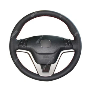 Hand-Sewing Steering Wheel Wrap Cover Leather Interior Wrap For Honda CR-V 07-11 - Picture 1 of 13