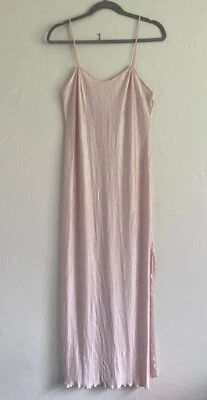 Camisón vintage OLGA para mujer rosa cuello en V correa de espagueti borde de lechuga talla S ¡EE. UU.! Foto 1 de 4