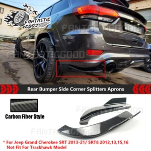 Par de delantales divisores de esquina lateral para parachoques trasero Jeep Grand Cherokee SRT 2012-23 - Imagen 1 de 7