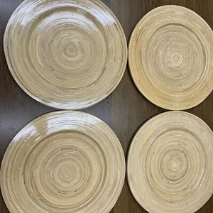 Pier 1 Imports Light Natural Wood Wooden Plate Chargers Tabletts - 4er Set - Bild 1 von 9