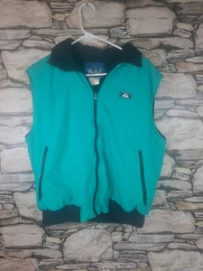 Vintage Mens Woolrich Fleece Lined Vest Teal Large - Picture 1 of 4