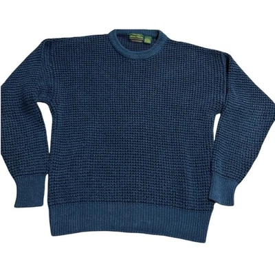 VTG Sweater Collection Van Heusen Fisherman Mens Size Large Blue Heavy Crew Neck - Image 1 of 4