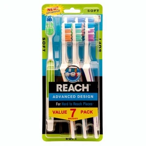 REACH Advanced Design Adult Toothbrush, Soft, 7 Count - Picture 1 of 7