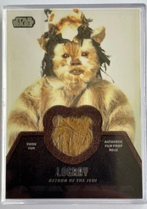 2013 Star Wars Jedi Legacy ER-3 Logray Ewok Fur Prop Relic Card Rare - Picture 1 of 3