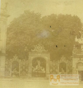 Frankreich Nancy Neptunbrunnen altes Half-Stereo Foto Valecke 1865 - Bild 1 von 3