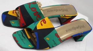 Mulas de tela vintage Yves Saint Laurent de la colección Love 1970 talla 7,5 M - Imagen 1 de 10