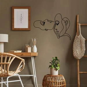 Dos mujeres Arte abstracto de pared de metal facial, decoración de pared, arte de pared grande, decoración del hogar - Imagen 1 de 3