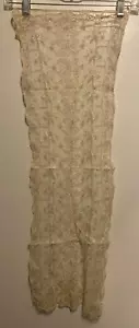 Vintage 38 x 15 Zoll Spitze bestickt Tischläufer cremeweiß und rosegold - Bild 1 von 5