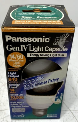 Panasonic EFA14E28 Gen IV Light Capsule 14W 120V 16/40 Warm Light 2800K 10k Hrs - Image 1 of 3