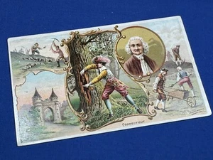 Tarjeta comercial de café Arbuckle Bros. 1892 feat. CONNECTICUT - Información e imágenes del estado - Imagen 1 de 3