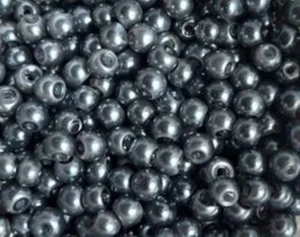 50 x 4mm COLOUR GLASS FAUX PEARL BEADS - DEEP DARK CHARCOAL HEMATITE GREY - Picture 1 of 1