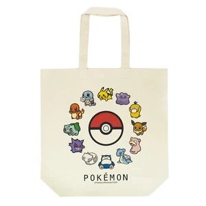 Pokemon B-SIDE LABEL Canvas Tote Bag Monster Ball Design Pokemon Japan Original - Picture 1 of 5