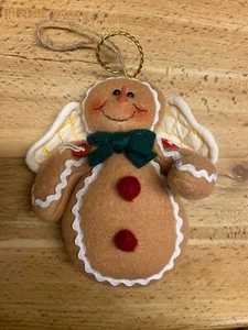 Plush Gingerbread Angel Carrot Nose Christmas Ornament 4.5" - Picture 1 of 2