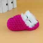 Mignonnes pantoufles de chat endormi simulation sonore peluche animal jouet décoration enfants cadeau