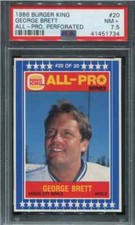 PSA 7.5 NR MINT+ 1986 BURGER KING GEORGE BRETT #20 ALL-PRO ROYALS 51734 B191