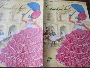 CRINOLINE LADY in crochet~Coats & Clark's vintage Book 262~15 project patterns - Picture 1 of 4