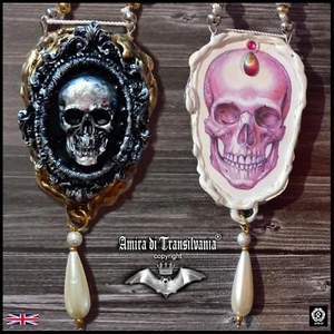 Dark Gothic Jewelry Talisman Necklace Amulet Pendant Magic Wicca Skull Beads Bid - Picture 1 of 24