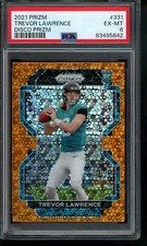 2021 PANINI PRIZM TREVOR LAWRENCE #331 ROOKIE CARD DISCO PRIZM PSA 6 JAGUARS