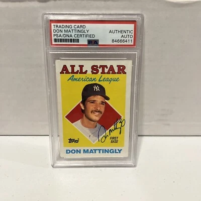 Don Mattingly Autographed Signed 1988 Topps Baseball Card #386 PSA Auth Slab - Image 1 of 4