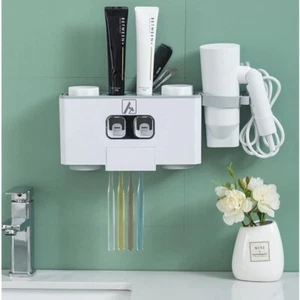 Aeakey Muti Function Family Wandmontage Zahnbürste Zahnpasta Halter Grau - Bild 1 von 10