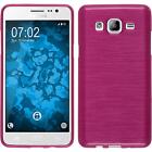 Silikon Hlle fr Samsung Galaxy On5 pink brushed + 2 Schutzfolien