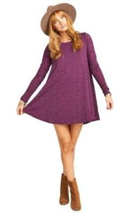 Show Me Your Mumu Damen Tyler Tunika fallendes Blatt Spitze Kleid Pflaume Small - Bild 1 von 4