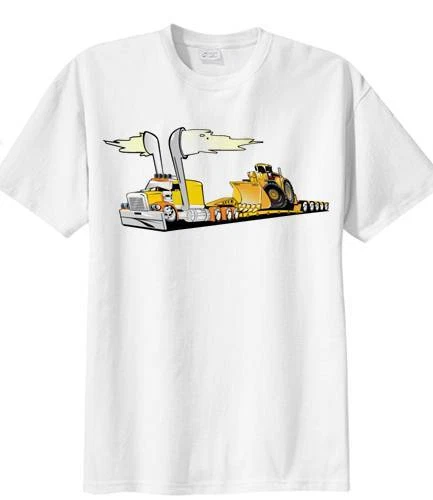 Freightliner Lowboy Drop Trailer Big Rig Semi Truck Tshirt 93011 Freight Cab - Image 1 of 1