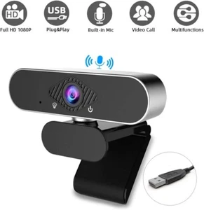 Webcam Camera HD 1080P Computer Laptop Streaming Microphone Recording New in Box - Picture 1 of 8