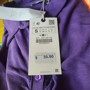 ZARA SHORT DRESS WITH RUNNING PURPLE SIZE S | 4424/008 - Picture 1 of 5