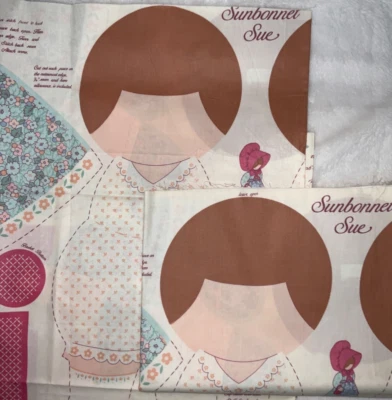 2 Vtg Concord's Sunbonnet Sue Doll Panel Joan Kessler Cut & Sew Fabrics 20" OG1 - Image 1 of 4