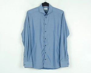 Eton Herren 16 1/2 Größe 42 Geknöpft Hemd Slim Fit Blau Formelle Cotton Casual - Bild 1 von 5