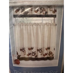 Ellery Tier & Volant Set Coffee Talk One Volant zwei Ebenen Poly/Baumwolle NEU 3-teilig - Bild 1 von 6