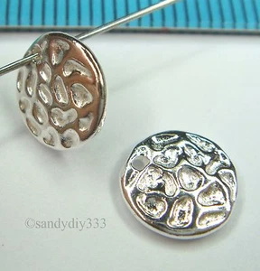 2x HELLER STERLINGSILBER HAMMER RUND 925 PUNZE ANHÄNGER CHARM 8,5mm #1285 - Bild 1 von 2