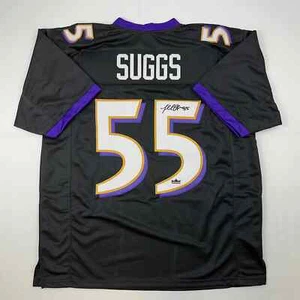 Facsimile Autographed Terrell Suggs Baltimore Purple Reprint Jersey Size Mens XL - Picture 1 of 4