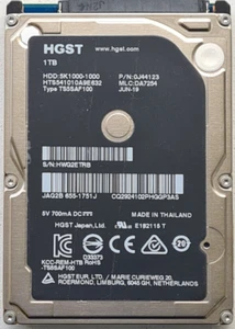 HGST 5K1000-1000 1TB 2.5” Hard Drive DATE: JUN-19 - Picture 1 of 3