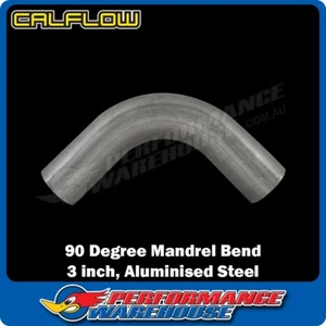 Aluminised Steel 3 Inch O.D. 90 Degree Mandrel Bend Exhaust Pipe, T90SE300-AS - Picture 1 of 2