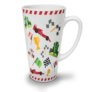 Wellcoda Formula Racing Pattern Latte Mug 12/17oz - Picture 1 of 15