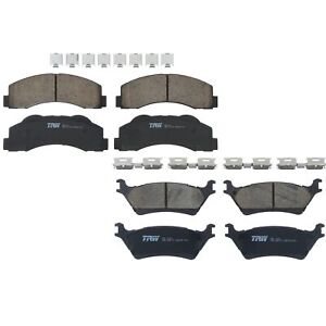 TRW Pro Front Rear Ceramic Brake Pad Set Hardware Kit For Ford F-150 V6 V8 12-17