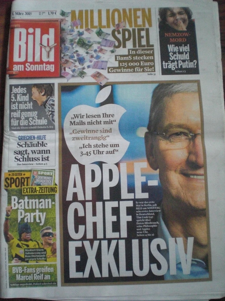 BamS Dirk Nowitzki Don Johnson Melanie Griffith Tim Cook Jasmin Gerat S. Schempp - Bild 1 von 1