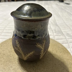 Cerámica de estudio firmada de colección estilo tarro no abierto gres de cerámica - grabado esmaltado - Imagen 1 de 11
