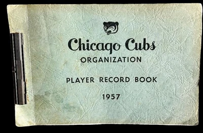 1957 CHICAGO CUBS ORGANIZATION PLAYER RECORD BOOK  WITH ERNIE BANKS - Image 1 of 4