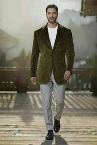 Kiton Grüner Samt Blazer mit Kaschmir IT 54L - Bild 1 von 12