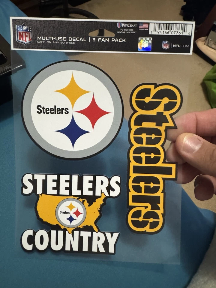 Pittsburgh Steelers Multi Use Fan 3 Pack Decal Set NFL Sticker Emblem Car