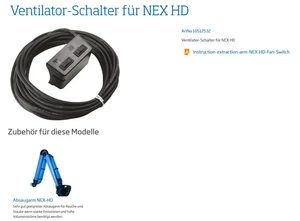 Original Nedermann, Ventilator-Schalter für Absaugarm NEX HD - Bild 1 von 2