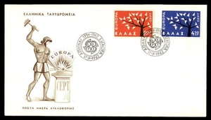 Mayfairstamps Greece FDC 1962 Tree Europa Cept First Day Cover aau_79209 - Picture 1 of 2